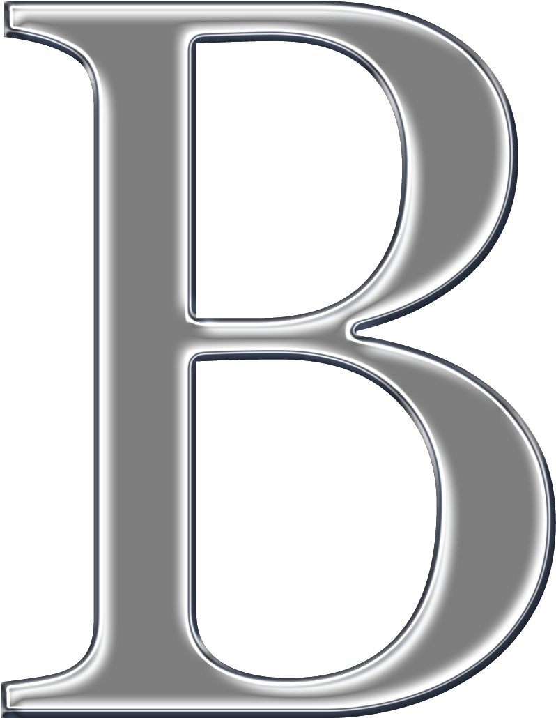 Metallic Letter B Graphic PNG Image