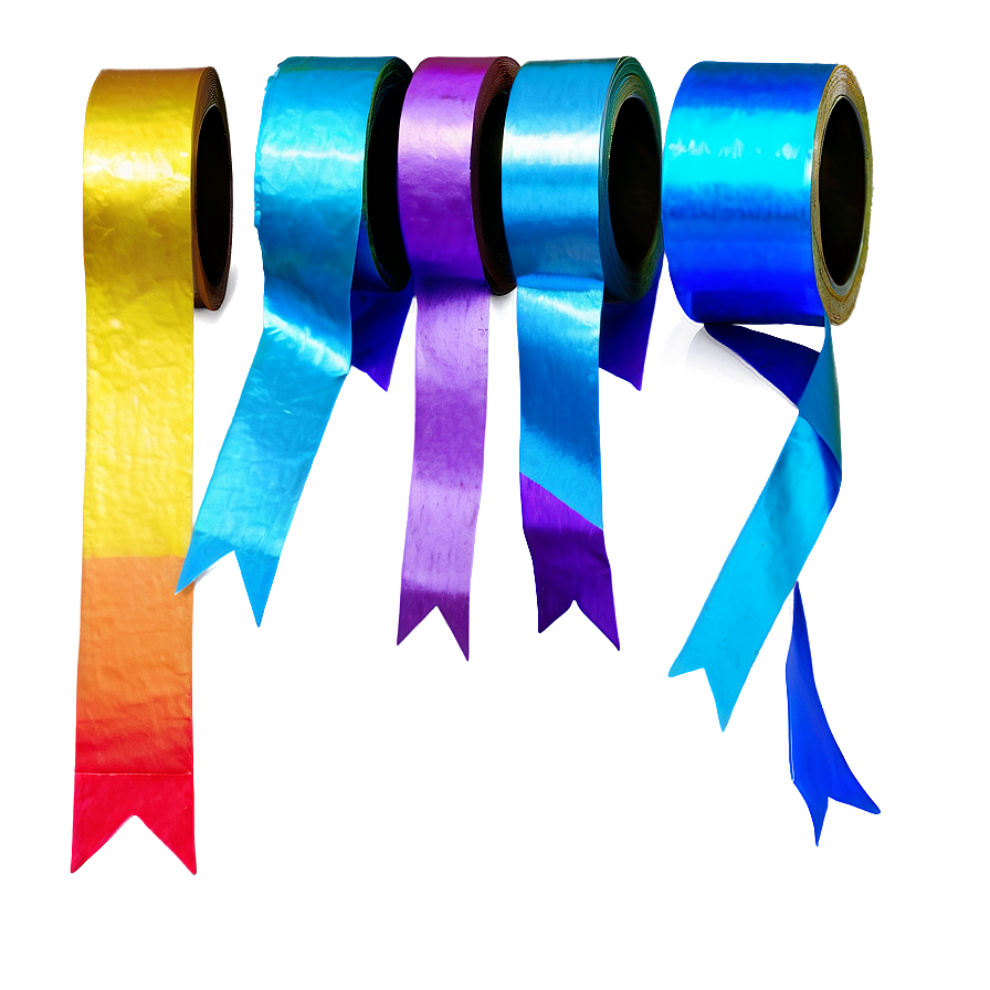 Metallic Party Streamers Png Xha53 PNG Image