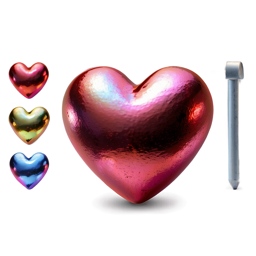 Metallic Red Heart Emoji Png Wno24 PNG Image