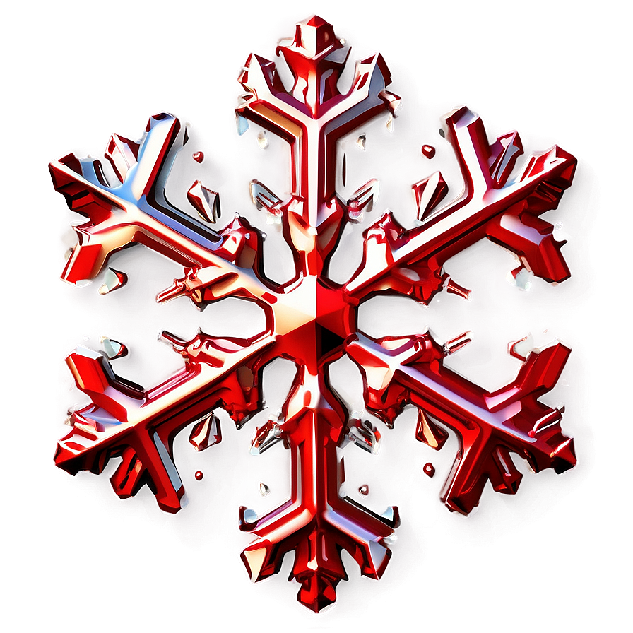 Metallic Red Snowflake Png Mys25 PNG Image