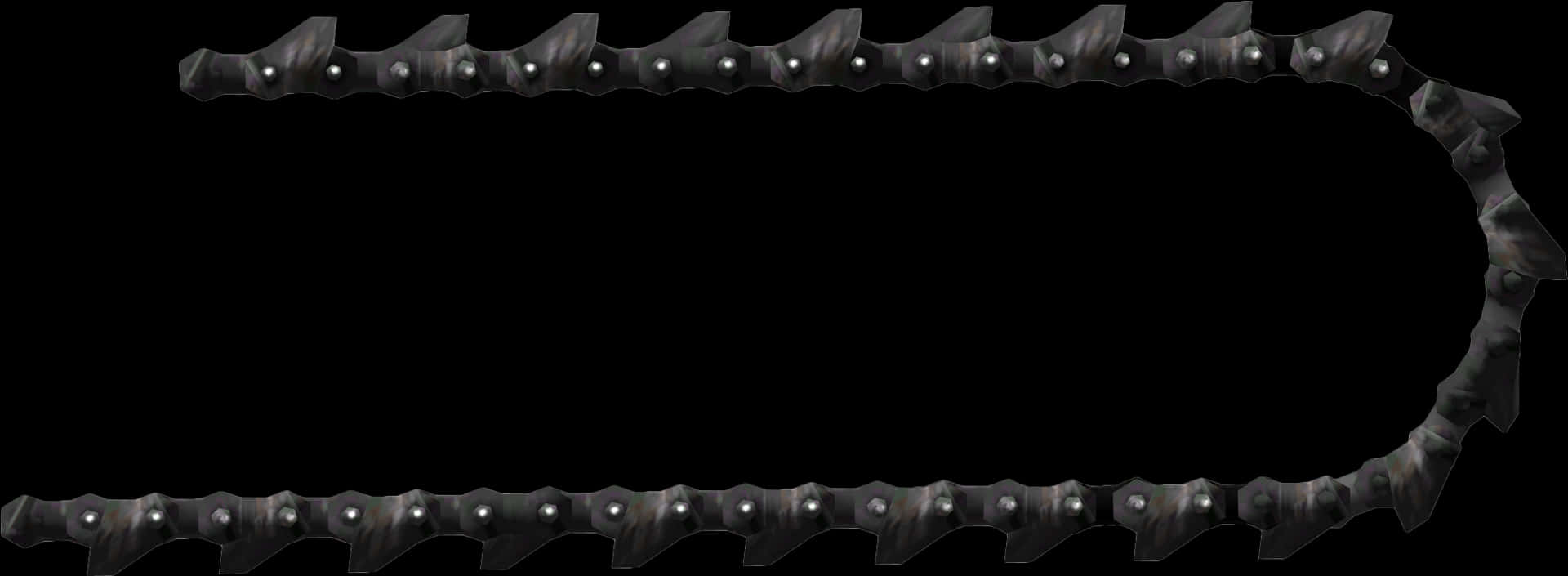 Metallic Spiked Chain Frame PNG Image