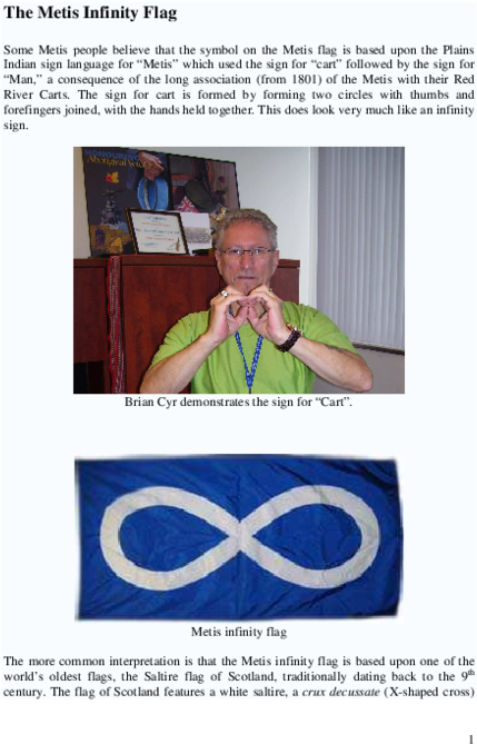 Metis Infinity Flagand Sign Language Demonstration PNG Image