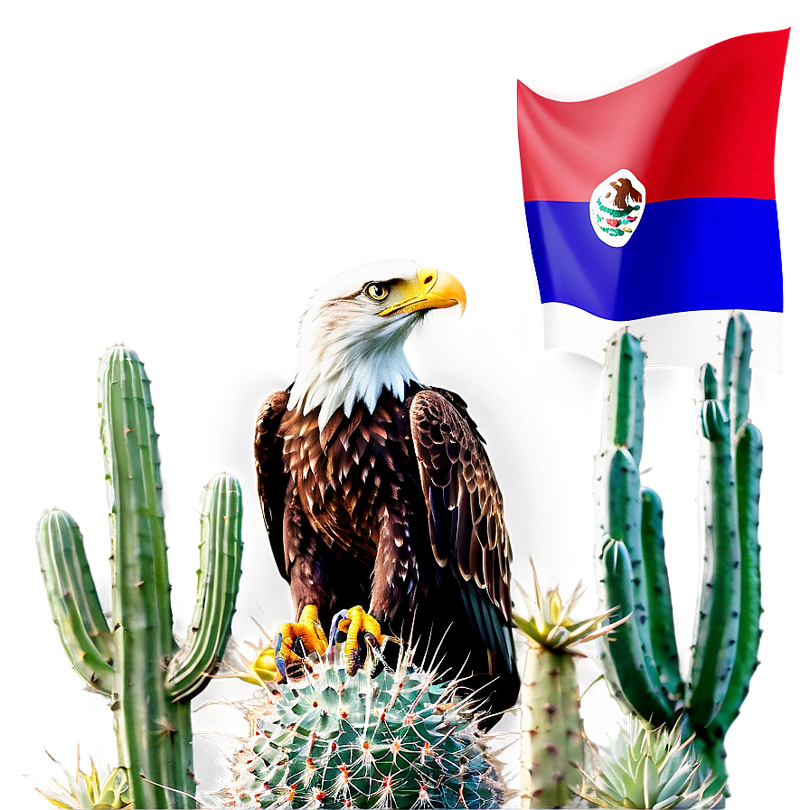 Mexican Eagle On Cactus Png 06132024 PNG Image