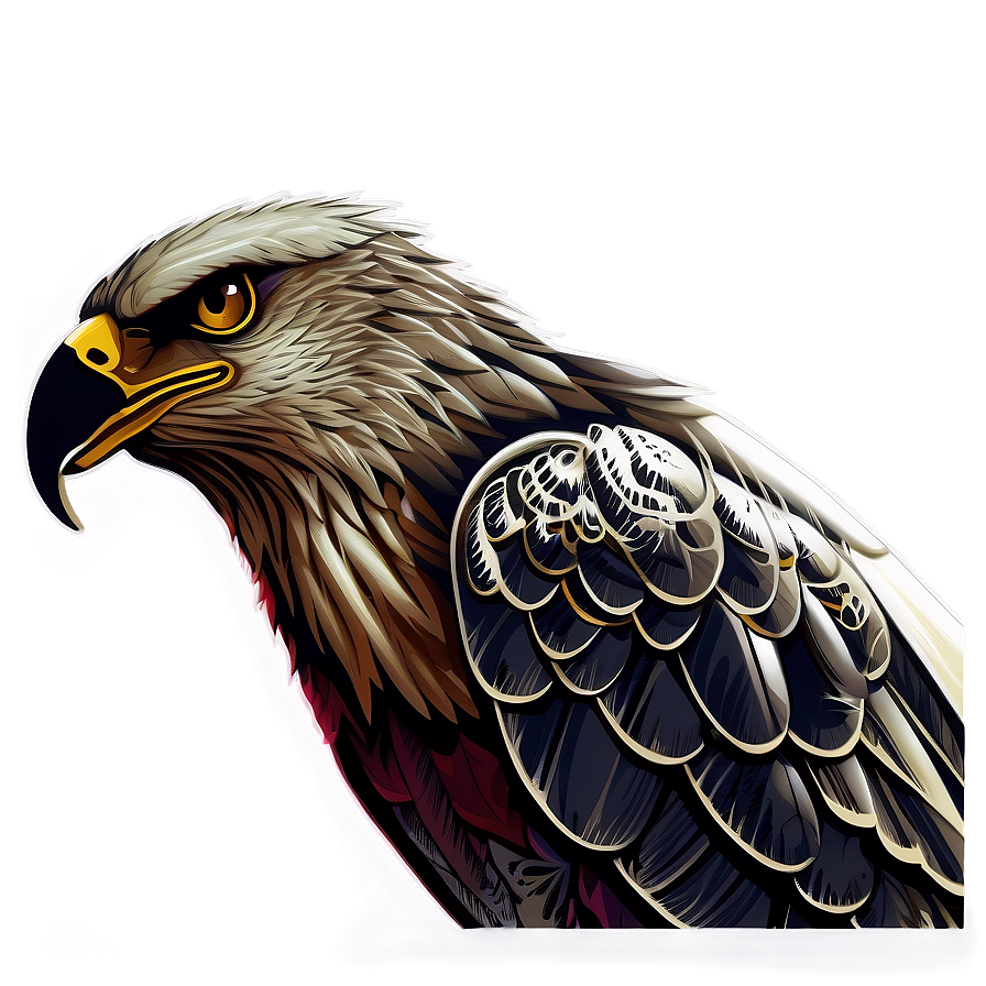 Mexican Eagle Woodcut Style Png 06132024 PNG Image