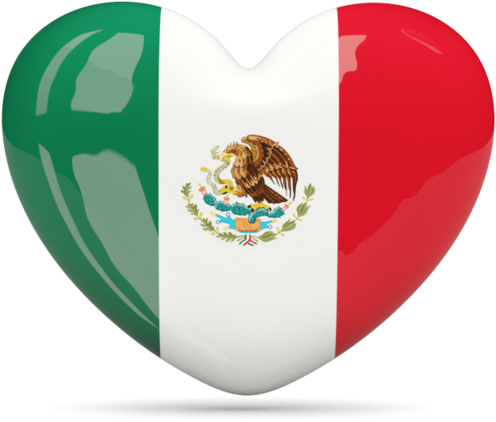 Mexican Flag Heart Icon PNG Image