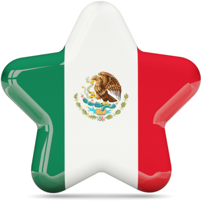 Mexican Flag Star Shaped Balloon PNG Image