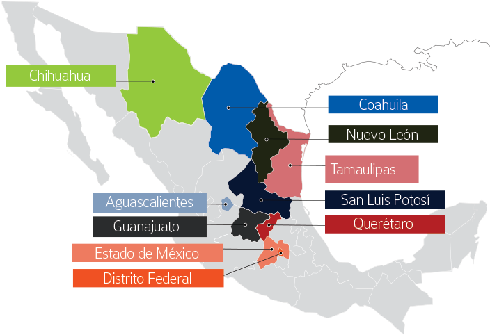 Mexico Administrative Divisions Map PNG Image