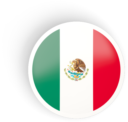 Mexico Flag Button Design PNG Image