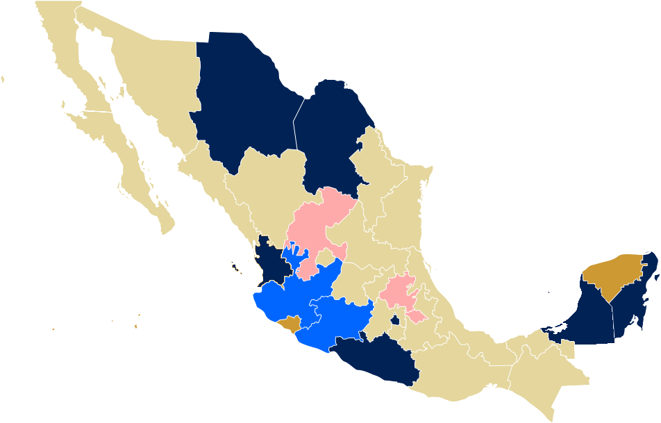 Mexico Political Divisions Map PNG Image