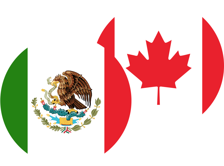 Mexicoand Canada Flags Together PNG Image