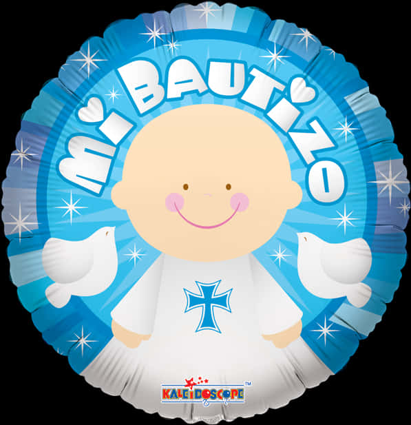 Mi Bautizo Balloon Celebration PNG Image