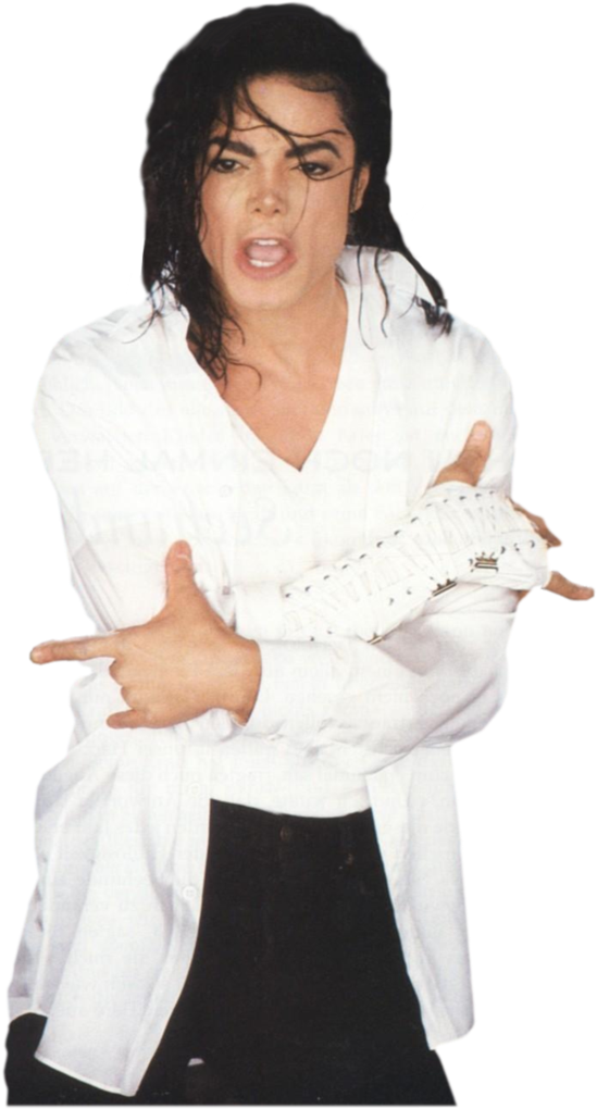 Michael_ Jackson_ White_ Shirt_ Pose PNG Image