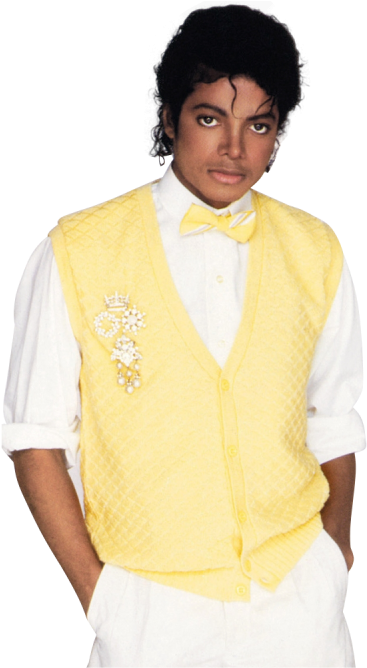 Michael_ Jackson_ Yellow_ Vest_ Portrait PNG Image