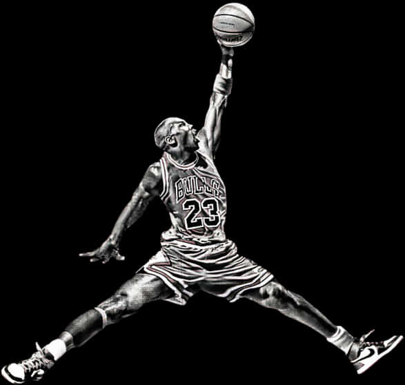 Michael Jordan Air Jump Bulls23 PNG Image