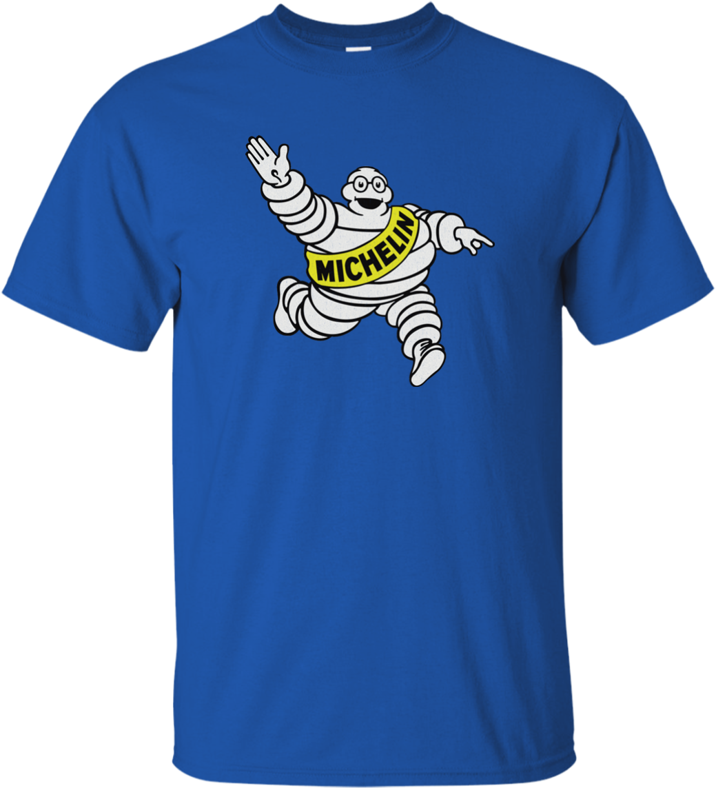 Michelin Man Blue T Shirt Graphic PNG Image