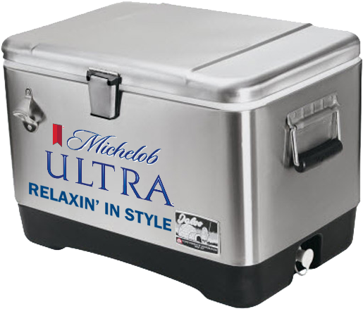 Michelob Ultra Metal Cooler Relaxing In Style PNG Image