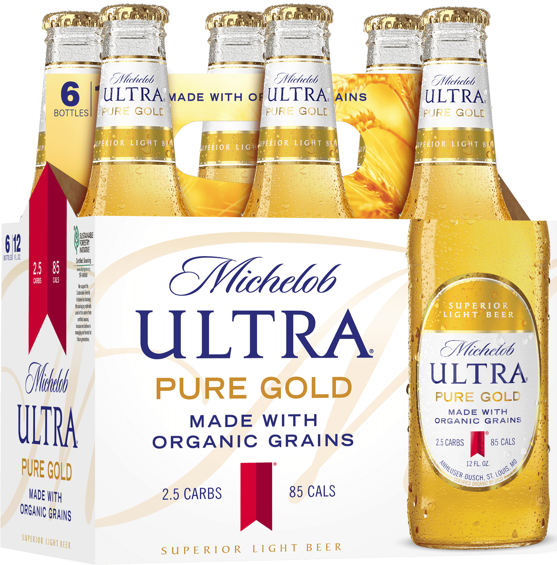 Michelob Ultra Pure Gold Beer Pack PNG Image