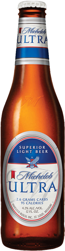 Michelob Ultra Superior Light Beer Bottle PNG Image