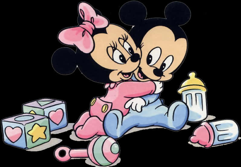 Mickey Minnie Baby Playtime PNG Image