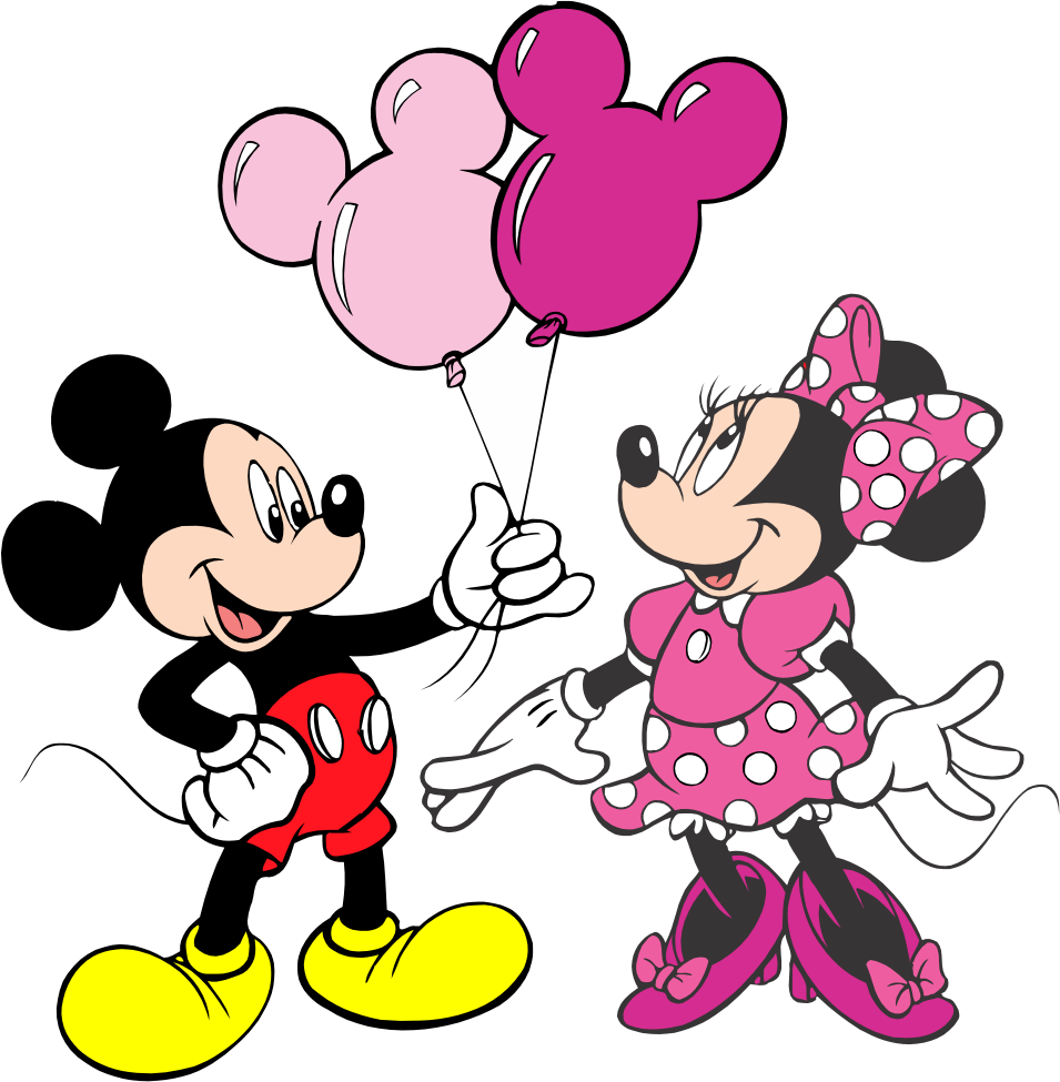 Mickey Minnie Balloon Celebration PNG Image