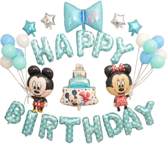 Mickey Minnie Birthday Balloons PNG Image