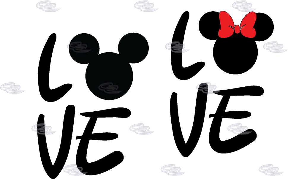 Mickey Minnie Love Graphic PNG Image