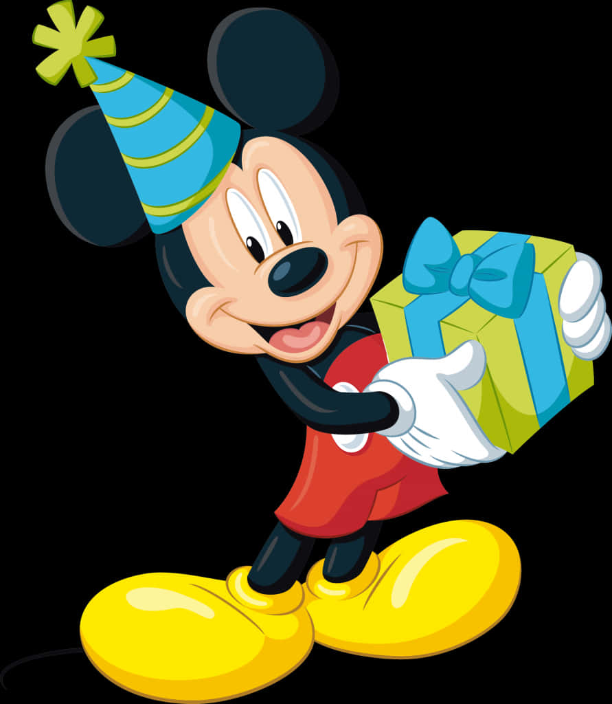 Mickey Mouse Celebration Gift PNG Image