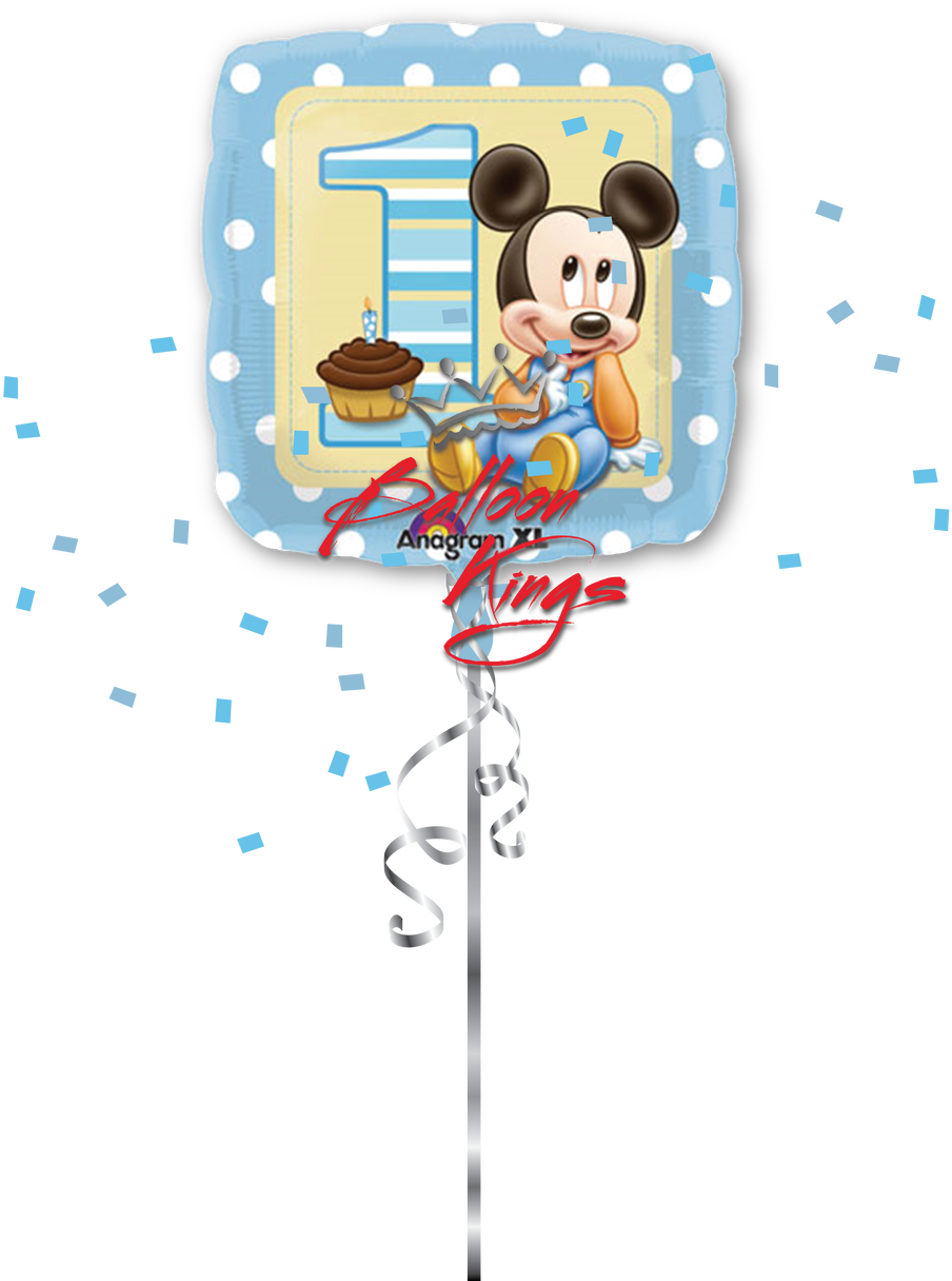 Mickey_ Mouse_ First_ Birthday_ Balloon PNG Image