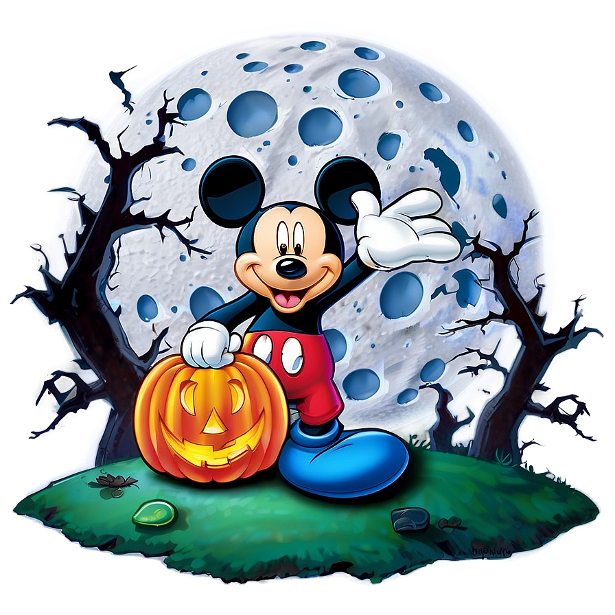 Mickey Mouse Halloween Moon Png 06212024 PNG Image