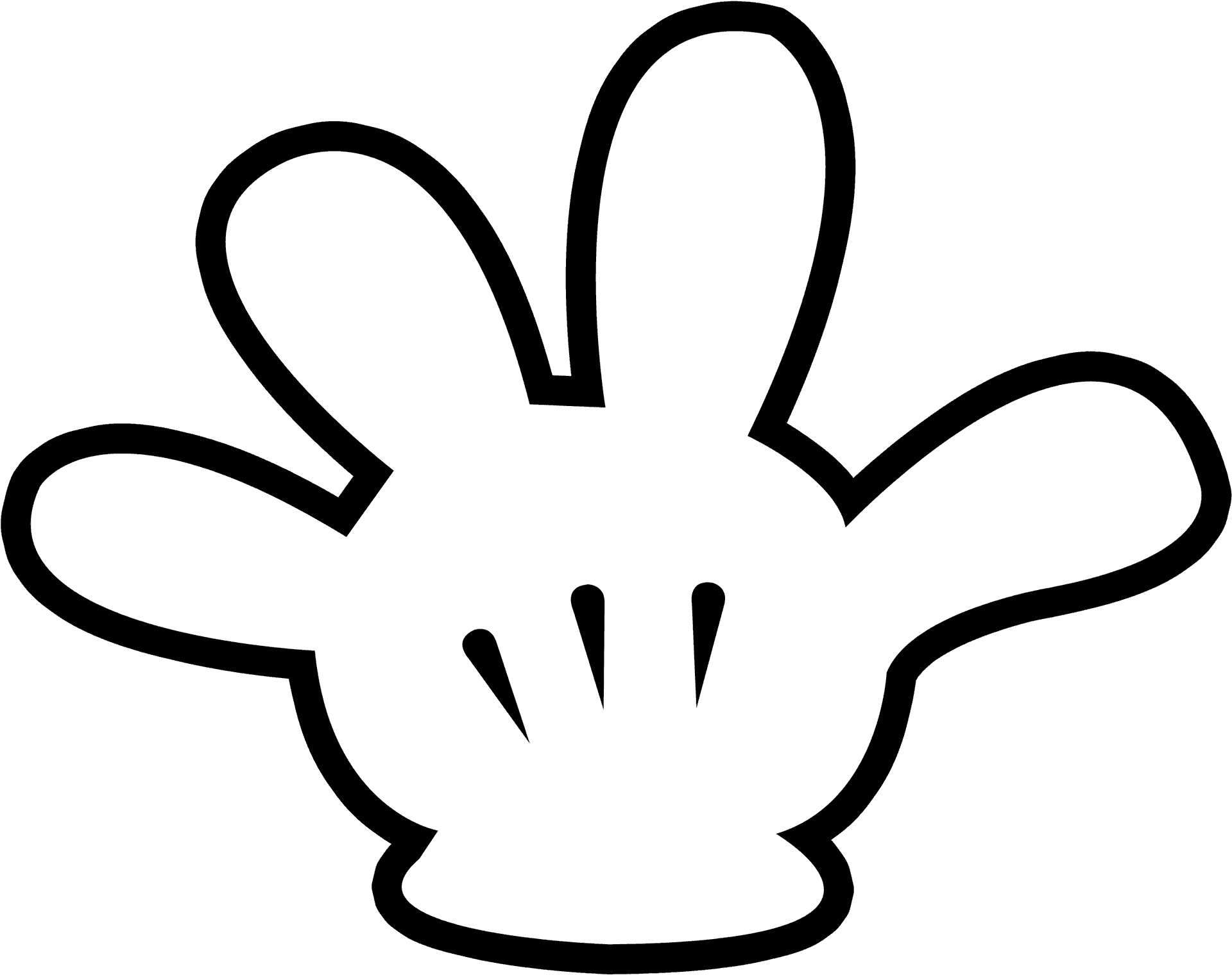 Mickey Mouse Hand Gesture PNG Image