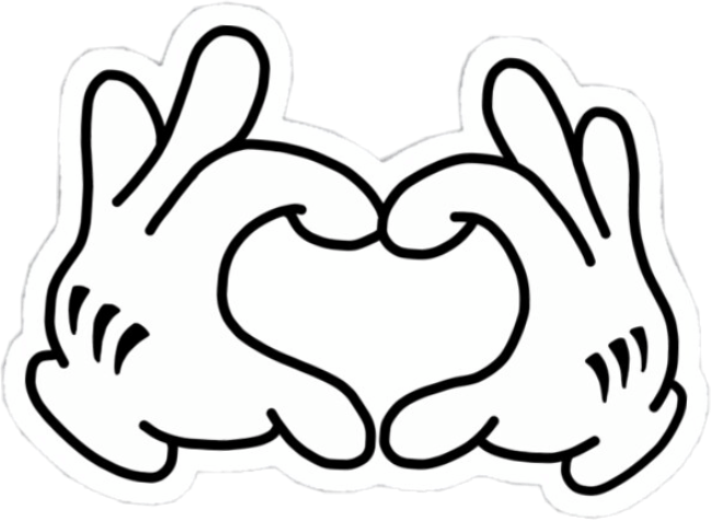 Mickey Mouse Hands Heart Gesture PNG Image