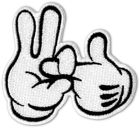 Mickey Mouse Hands Peace Thumbs Up Patch PNG Image