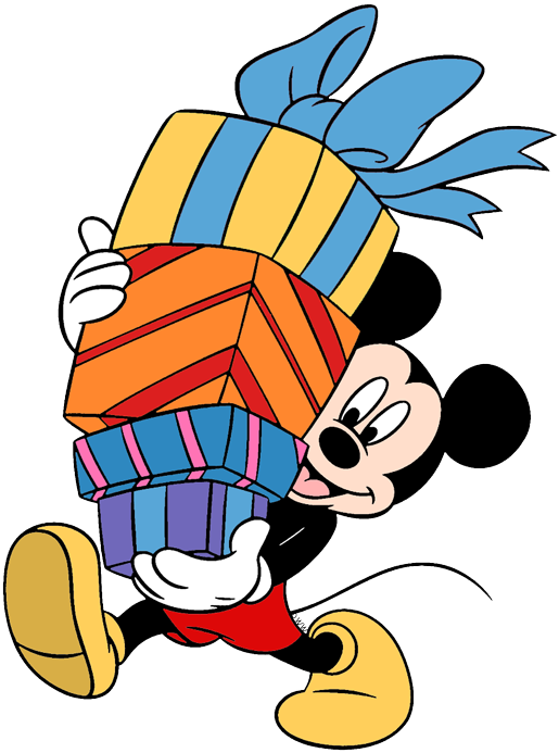 Mickey Mouse Holding Gifts PNG Image