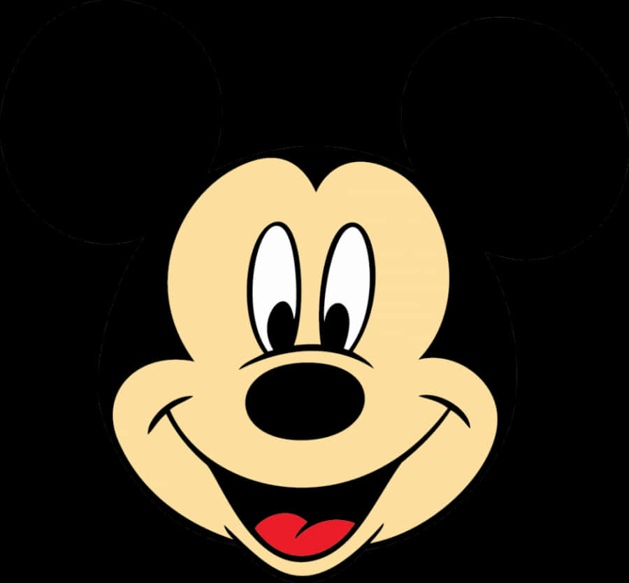 Mickey Mouse Iconic Face Smile PNG Image