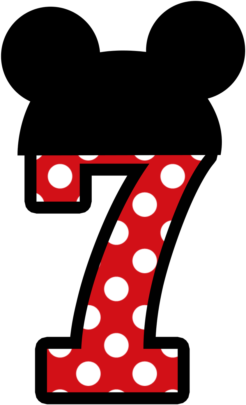 Mickey Mouse Inspired Number7 PNG Image