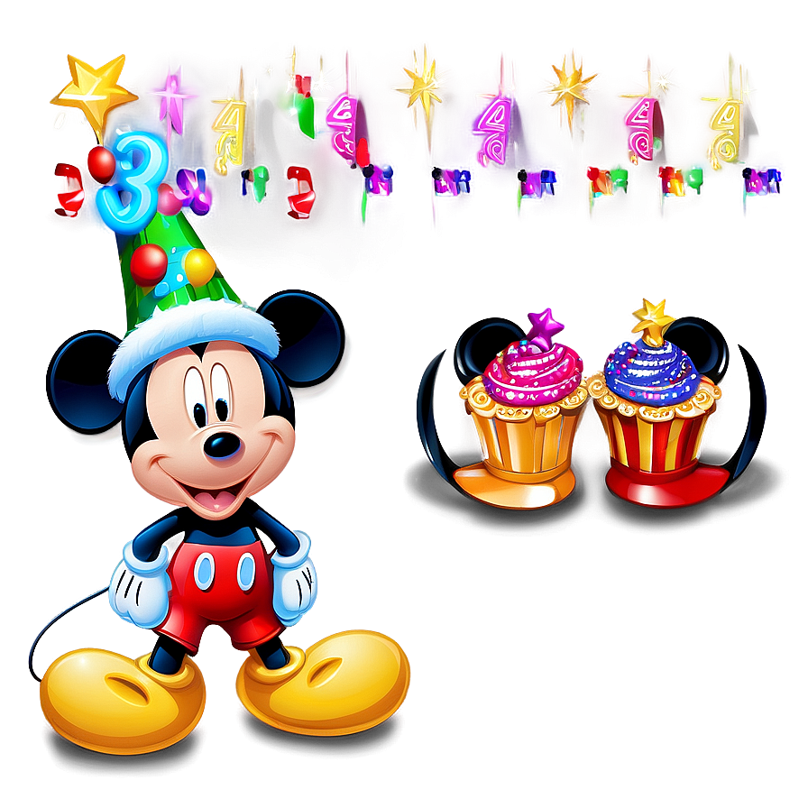 Mickey Mouse New Year Celebration Png Wom PNG Image