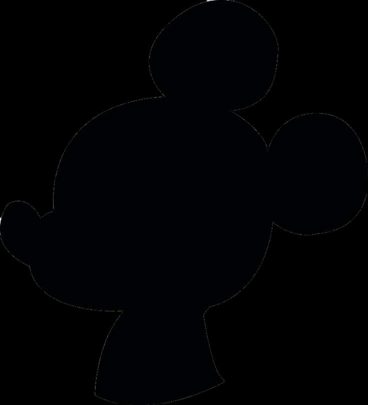 Mickey Mouse Silhouette Black Background.png PNG Image