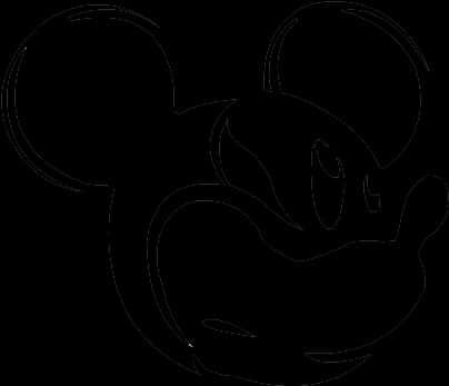 Mickey Mouse Silhouette Outline PNG Image