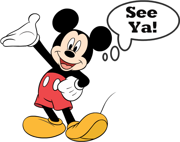 Mickey Mouse Waving Goodbye PNG Image