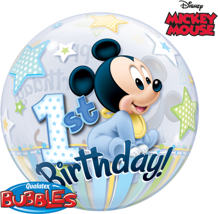 Mickey Mouse1st Birthday Balloon PNG Image