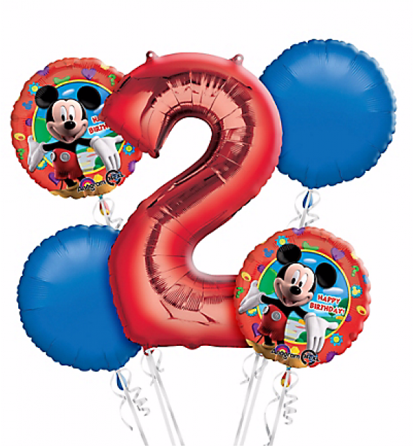 Mickey Mouse2nd Birthday Balloons PNG Image