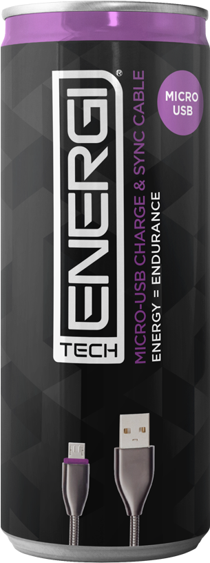 Micro U S B Cable Energy Drink Design PNG Image