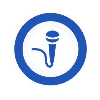 Microphone Icon Blue Circle PNG Image