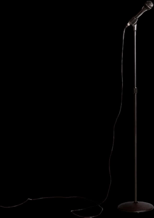 Microphone Stand Silhouette PNG Image