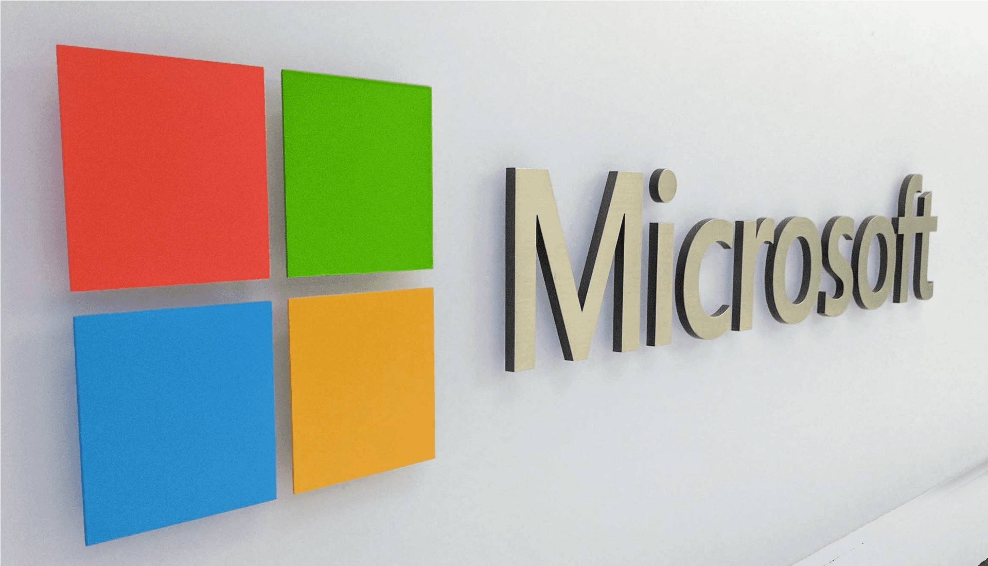 Microsoft Logo Wall Display PNG Image