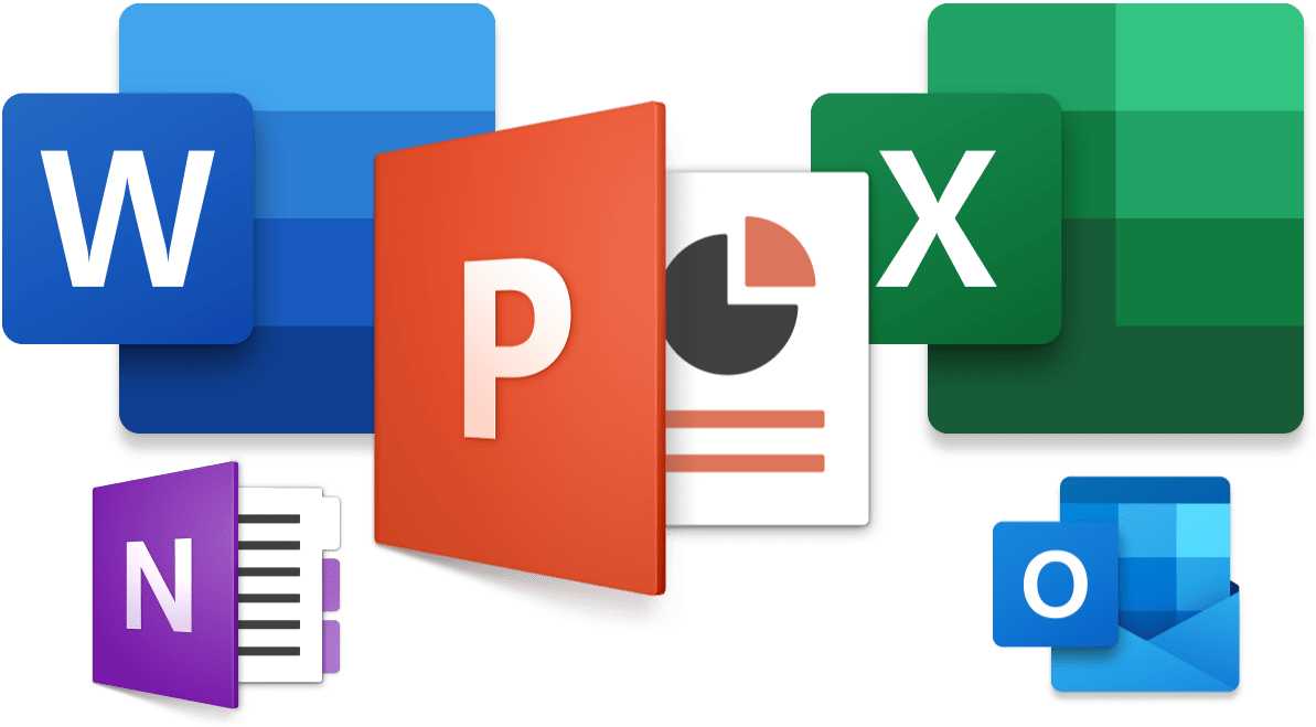 Microsoft Office Icons Set PNG Image