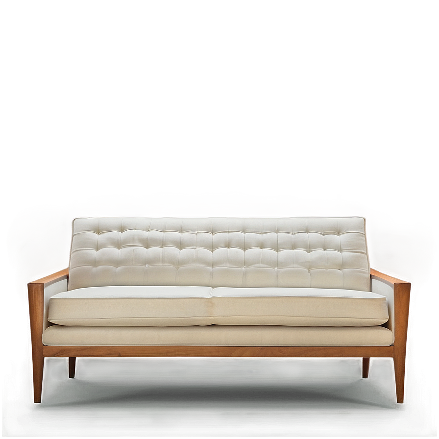 Mid Century Modern White Couch Png Hgn PNG Image