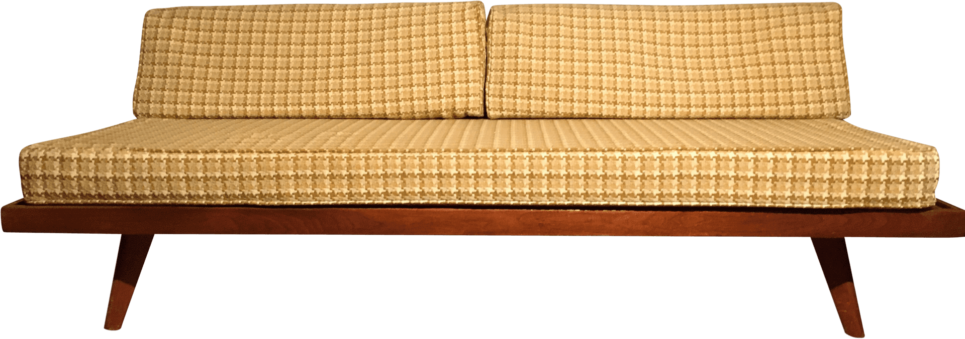 Mid Century Modern Yellow Sofa PNG Image