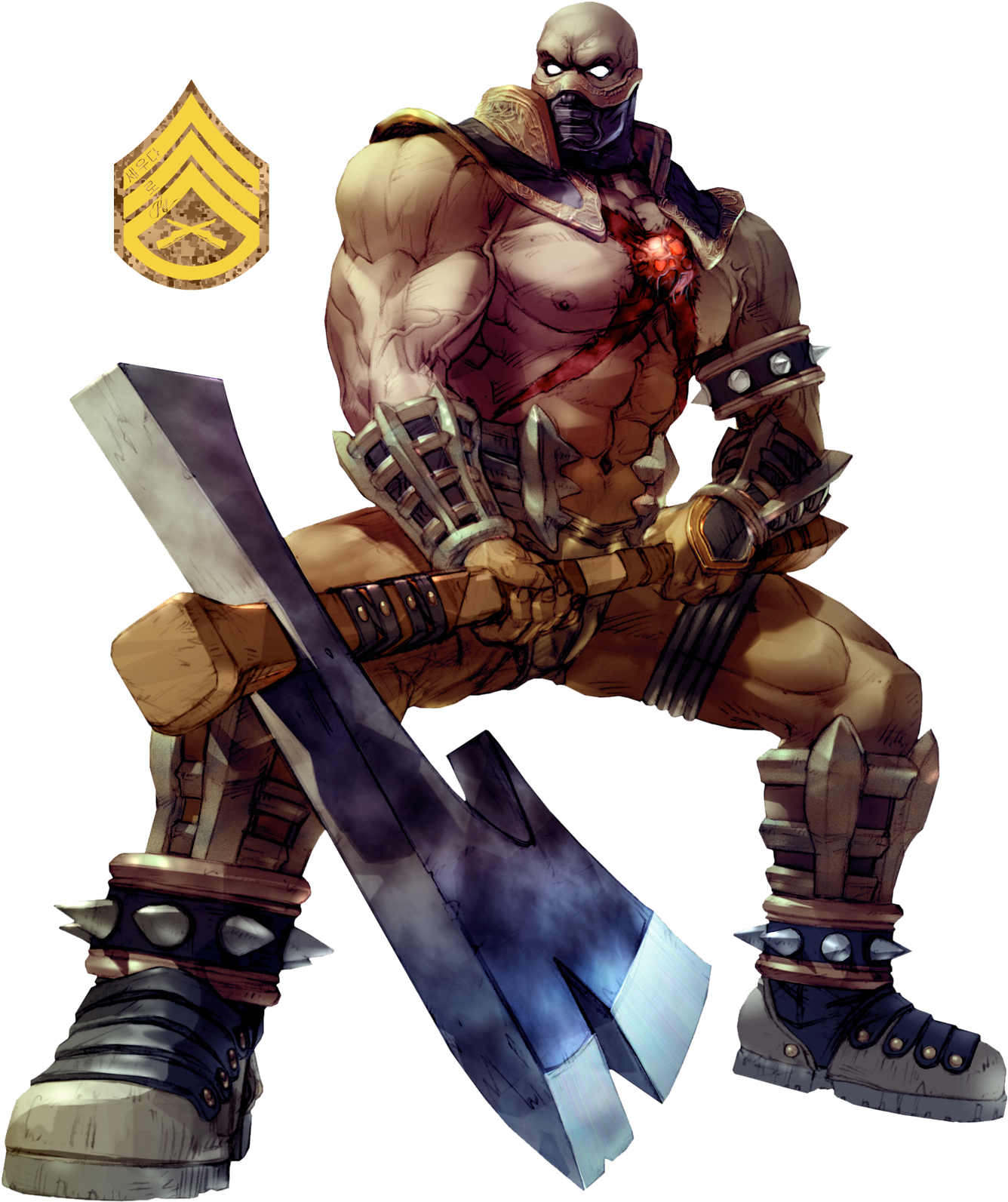 Mighty Armored Warrior Artwork PNG Image