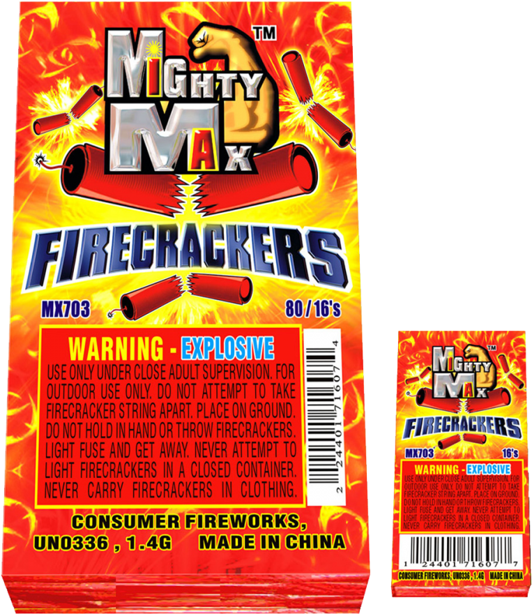 Mighty Max Firecrackers Packaging PNG Image